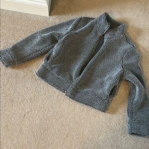 Thick Cozy Gray Kids Sherpa pocketed Jacket